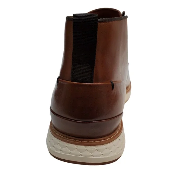 Vince Camuto Mens Shoes Soleh Leather Lace Up Brown Chukka Boots Cognac …